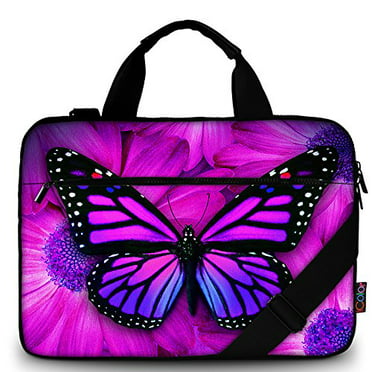 HAIIO Laptop Bag Case Colorful Butterfly Animal Wings Computer Protector Bag 14-14.5 inch Travel Briefcase with Shoulder Strap for Women Men Girl Boys 